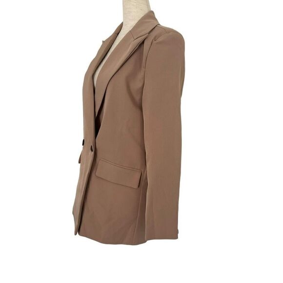 SHEIN BIZwear Double Breasted Lapel Neck Blazer Oversized Size Small S Woman's - Picture 2 of 11